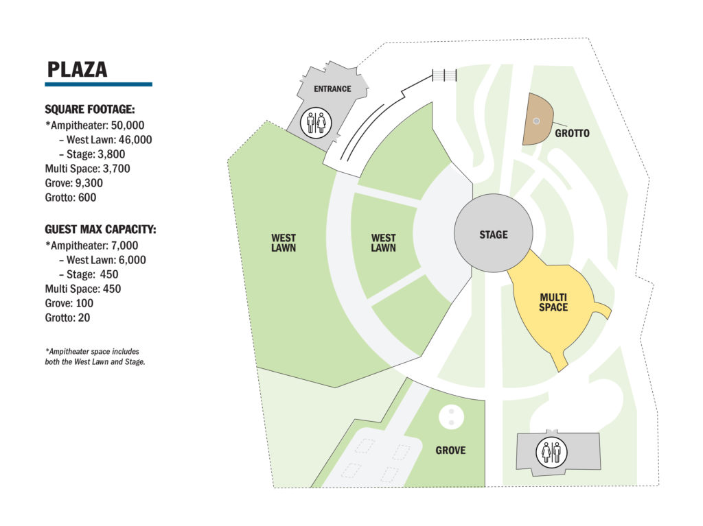 Map of outdoor spaces for private events