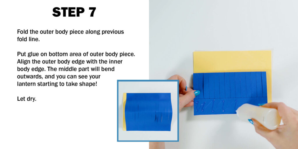 crafter applies glue to remaining outer edge